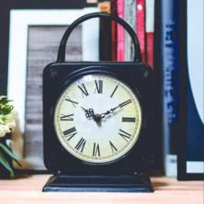 Black Distressed Clock With Handle