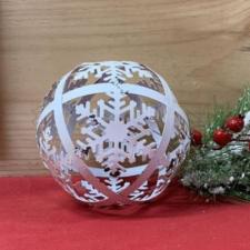 White Distressed Snowflake Sphere Medium