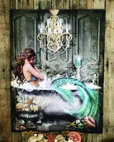 Lighted Mermaid Bathtub Canvas 