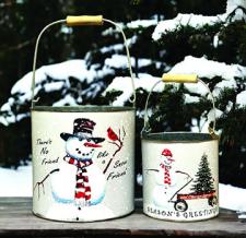 Snowman Friends Buckets (Set of 2)