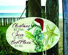 Christmas Sea Horse Sign 