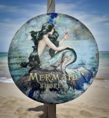 Mermaid Tin Dome Sign