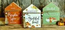 Pumpkin Spice/ Grateful/Thankful House Block Signs (3 Assort