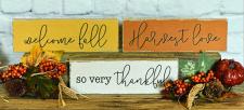 Thankful/Harvest/Fall Laser Engraved Block Signs (3 Assorted