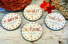 Pumpkin Fall Resin Coasters (Set of 4)