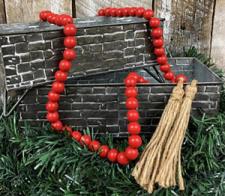 Red Wood Bead Strand 