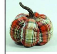 Fall Plaid Pumpkin Large