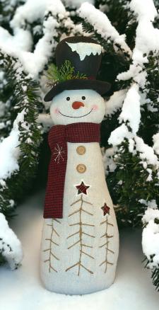 Frosted Black Hat Snowflake Scarf Snowman