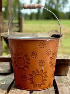 Orange Embossed Sunflower Bucket 