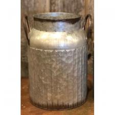 Ribbed Metal Milk Can Large