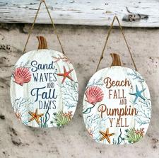 Fall Days/Pumpkin Y'All Beach Hangers (2 Assorted) Each